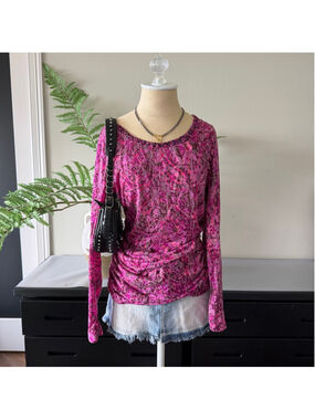 INC International Concepts Pink Beaded Top Size L Whimsy Sheer